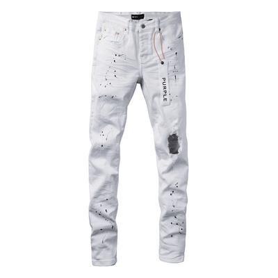 Purple White Paint Jeans