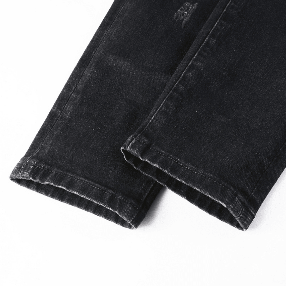 Amr Ripped Patch Black Jeans