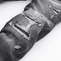 Amr Staggered Grey Logo Jeans