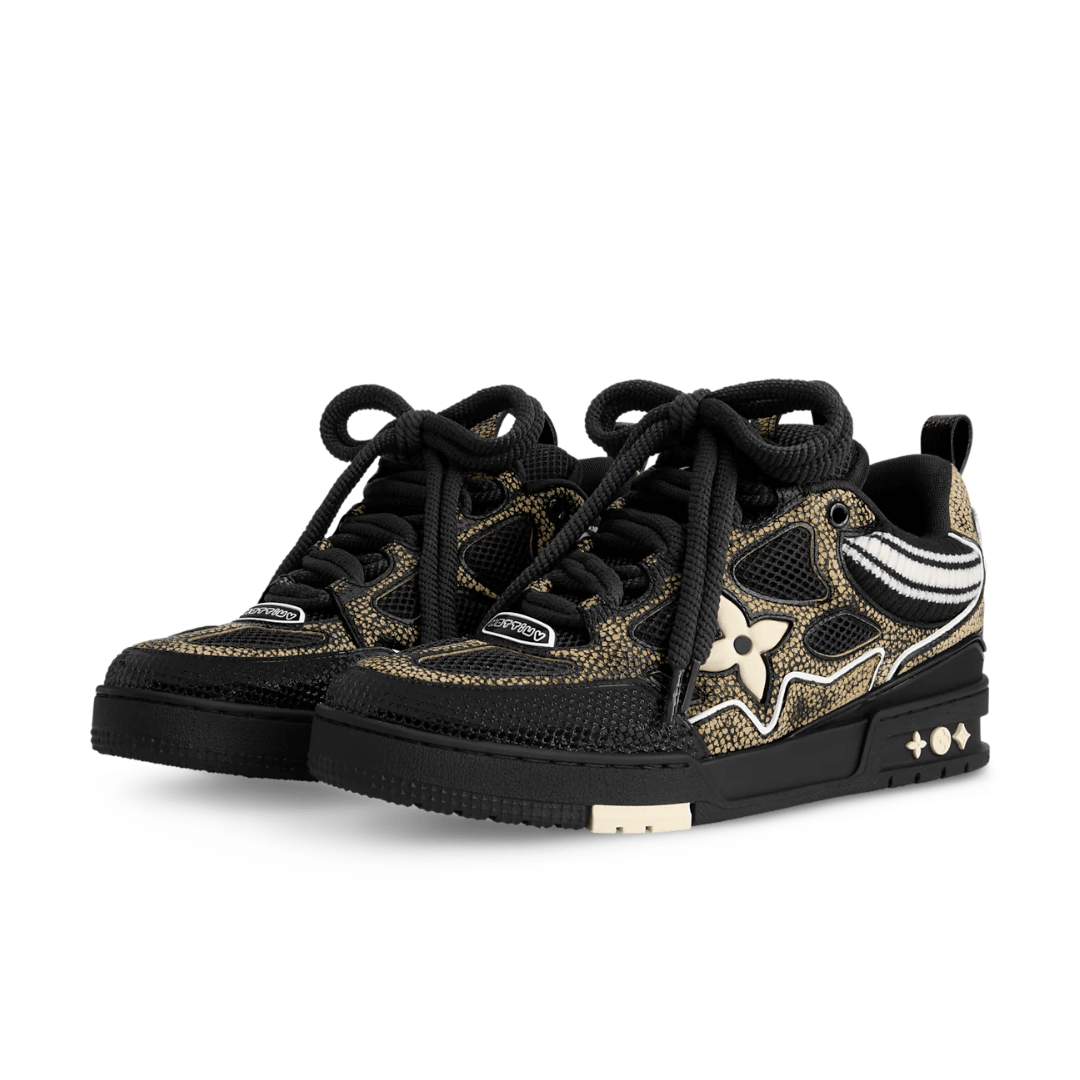 Skater Monogram Schwarz Gold Strass