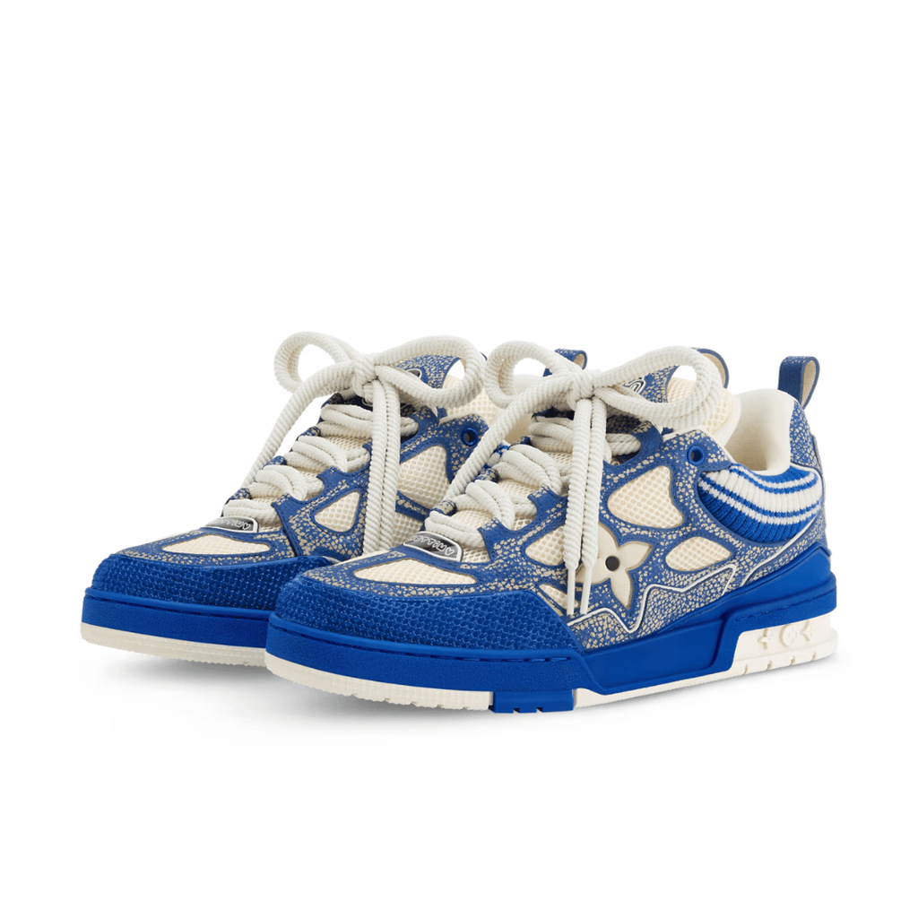 Skater Monogram Blau Weiss Strass