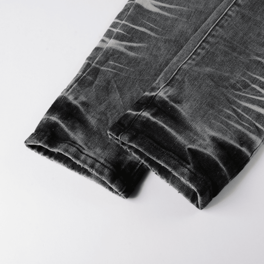 Purple Gradient Grey Ripped Jeans