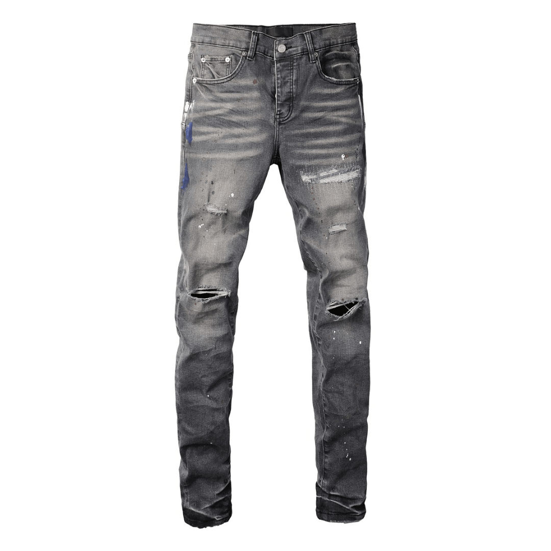 Purple Paint Grey Jeans
